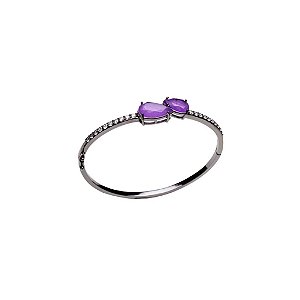 Bracelete Feminino Zircônia Violeta Fusion