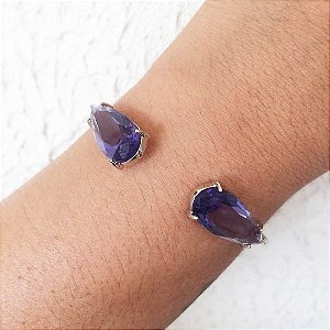 Bracelete da moda semijoia de luxo banhada em ródio