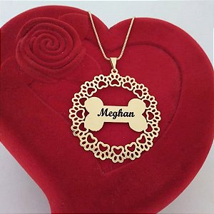 Colar mandala pet personalizado ouro 18k semijoia