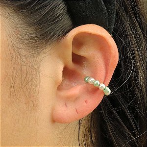 Piercing feminino de pérolas verdes semijoia