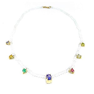 Choker Mini Gemas Pontos de Luz