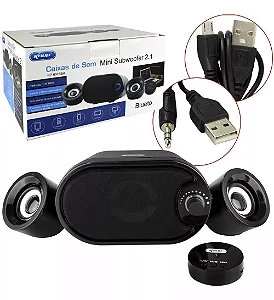 Caixa de Som Subwoofer 2.1 KP-6018BH - Knup