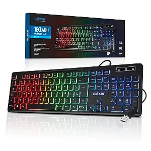 Teclado Gamer USB RGB BK-155C - Exbom
