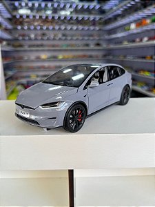 Tesla Model X cinza 1/24