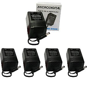 Kit 5 Fontes para Pedaleira Bivolt 9VDC 0,5A MA 9500