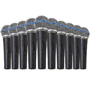 Kit 10 Microfones Dinâmico com Fio TK 58C Onyx