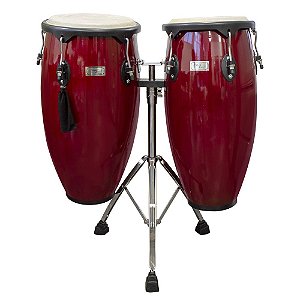 Par de Congas 11 e 12 Vermelha com Suporte New York