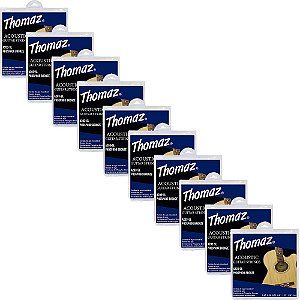 Kit 10 Encordoamentos Violão Aço 011 Phosphor Bronze 203SL Thomaz