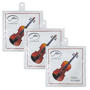 Kit 3 Encordoamentos de Aço para Viola Alan