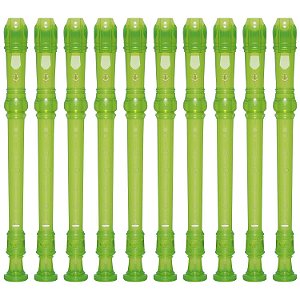Kit 10 Flautas Doce Soprano Barroca Em C YRS-20B Verde Yamaha