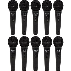 Kit 10 Microfones Dinâmicos com Fio TK 10 Onyx