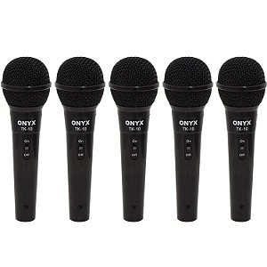Kit 5 Microfones Dinâmicos com Fio TK 10 Onyx