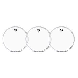Kit 3 Peles Clear Transparente para Bateria 14" New York
