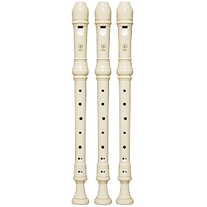 Kit 3 Flautas Doce Contralto Barroca Em F YRA-28BIII Yamaha