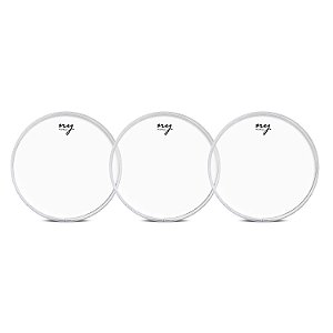 Kit 3 Peles Clear Transparentes para Bateria 12" New York