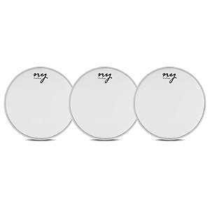 Kit 3 Peles Porosas para Bateria 12" Branca New York