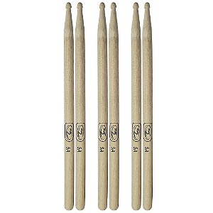 Kit com 3 Pares de Baquetas para Bateria Hickory 5A New York
