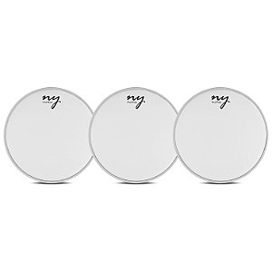Kit 3 Peles Porosas para Bateria 8" Branca New York