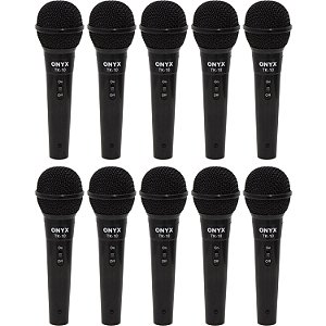 Kit 100 Microfones Dinâmicos com Fio TK 10 Onyx