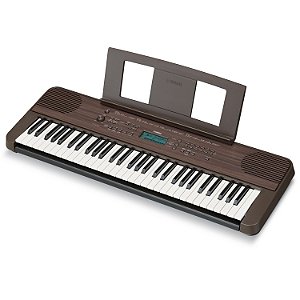 Teclado Arranjador 61 Teclas Sensitivas PSR E360 DW Dark Walnut com Fonte Bivolt Yamaha