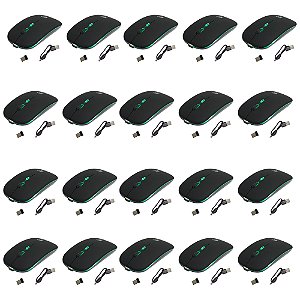 Kit 50 Mouses Sem Fio Recarregável Mega M185 com Led DPI Ajustável