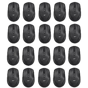 Kit 100 Mouses Sem Fio Recarregável Mega M180 Preto DPI Ajustável