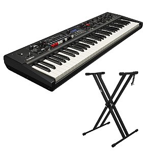 Kit Teclado Sintetizador 61 Teclas YC61 Stage Keyboard Yamaha com Suporte em X