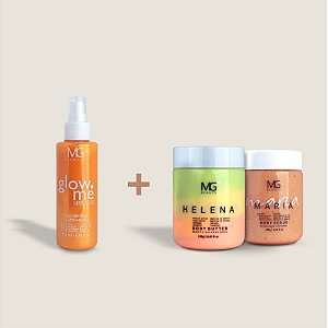 Combo Body Care | Óleo Bronze Iluminador 150ml + Esfoliante Corporal Maria 280g + Manteiga Corporal Helena 250g