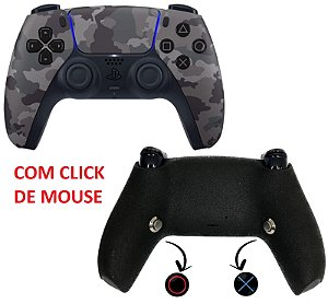 PS5 Controle Pro Gray Camouflage com Grip e Click de Mouse