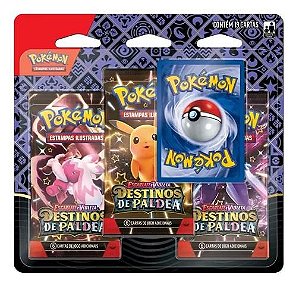 Card Pokémon Blister Triplo Destinos de Paldea Fidough