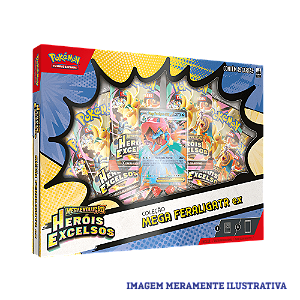 Card Pokémon Box Heróis Excelsos Mega Feraligatr Ex