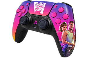 PS5 Controle Casual GTA VI com grip e Analógicos Magnéticos TMR