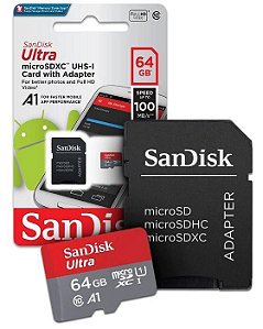 Micro SDXC UHS-I Sandisk 64GB 100Mbps