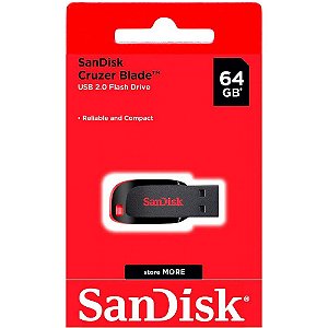Flash Drive USB 2.0 Sandisk Cruzer Blade 64GB