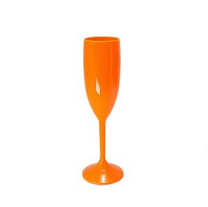 Taça champanhe Sólida Laranja Neon Plástico