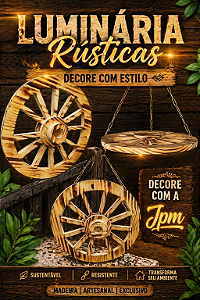 Luminária pendente roda de carroça