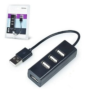 Hub Usb C/ 4 Portas Usb 2.0 Transmissão Até 480mbps Slim