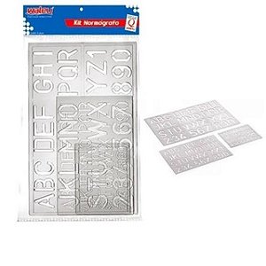 Kit Normógrafo Cristal - Waleu