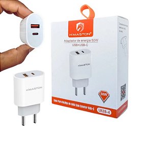 Adaptador de Energia 50w USB+USB-C H'Maston