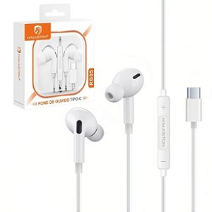 Fone de Ouvido Tipo-C RB05 H'maston Branco