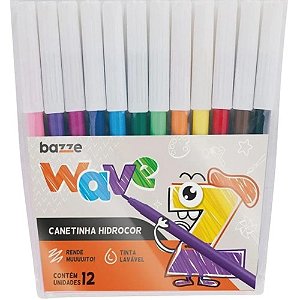 Caneta Hidrográfica Ponta Fina Hidrocor Wave-12 Cores -bazze