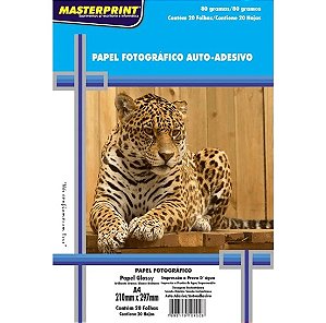 Papel Foto A4 Adesivo 80g 20 Folhas Master Print
