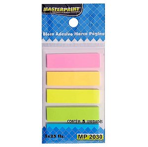 Bloco Adesivo Masterprint Marca Página 5 Cores