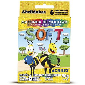 Massa para modelar Soft 90g - com 6 cores - Acrilex