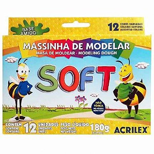 Massinha de Modelar 12 Cores Soft Acrilex