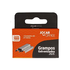 Grampos 26/6 Jocar Office com 1000 Unidade