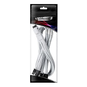 CableMod 12VHPWR 180 Degree Angled Adapter – Variant B White + CableMod C-Series Pro ModMesh Sleeved 12VHPWR PCI-e Cable for Corsair White