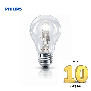 Kit 10 Lâmpadas 110V Halogena 42w E27 Philips