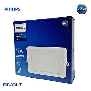 Painel de Led Quadrado Embutir 11W Branco Frio Bivolt PHILIPS