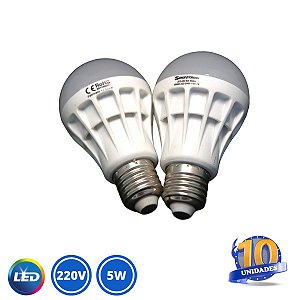 Kit 10 Lâmpadas Bulbo Led 5w Branco Quente 3000k 220v Sensotron